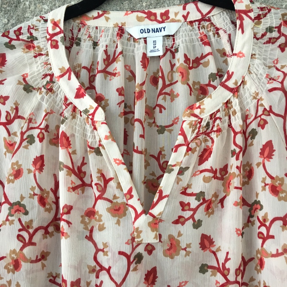 ⭕️Sheer Colorful Peasant Style Blouse, OLD NAVY - Picture 6 of 6
